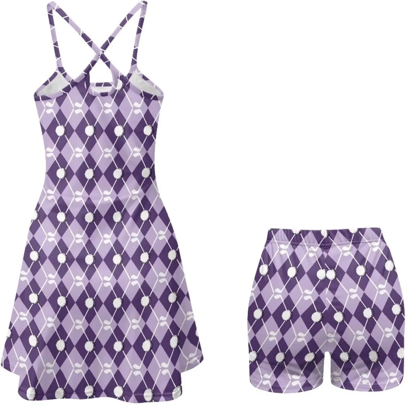 Suspenders Tennis Dresses for Women with Shorts Underneath Workout Dress with Pockets Summer Golf Outfits