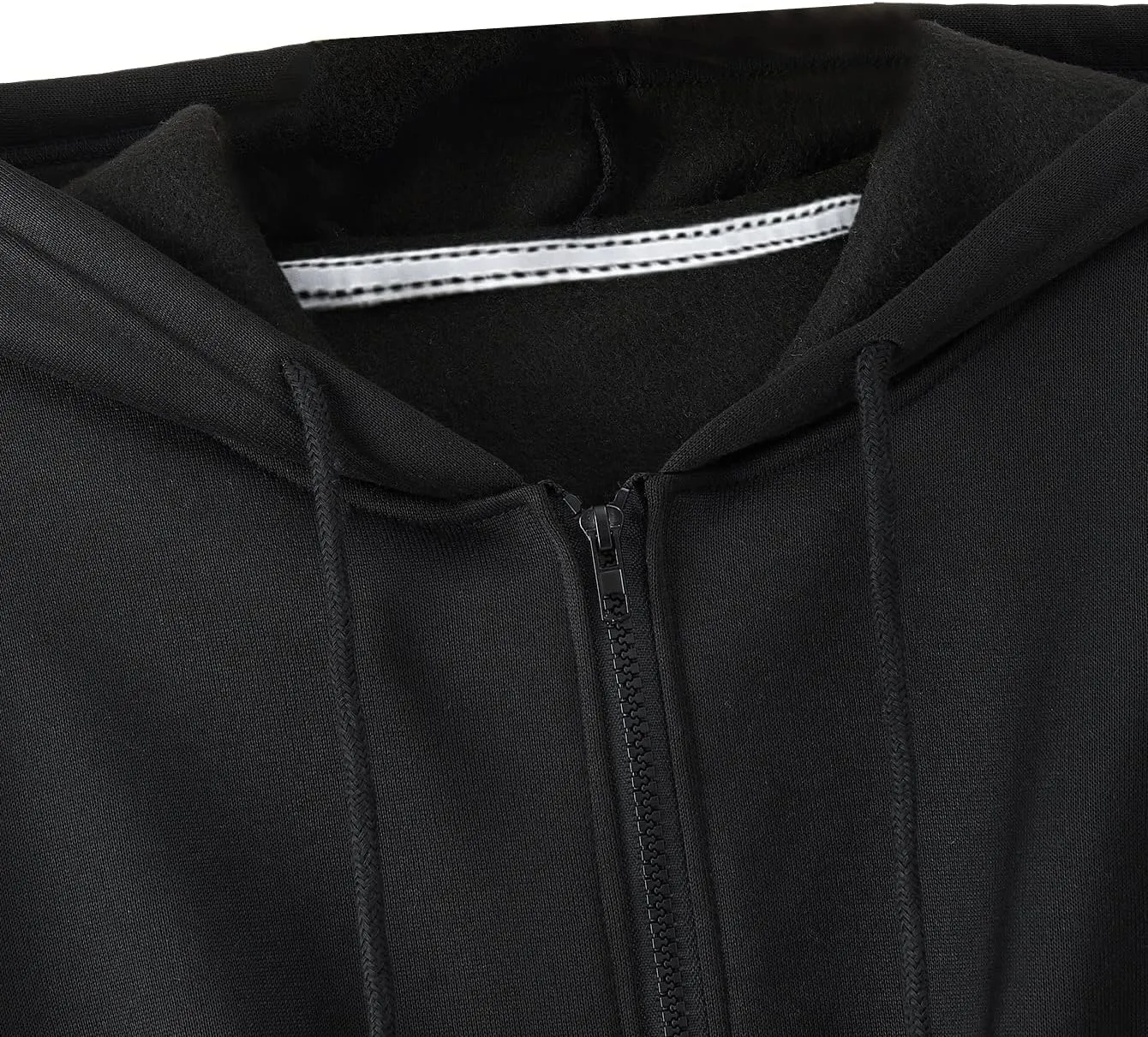 SweatyRocks Women's Long Sleeve Drawstring Full Zip Hooded Jacket Crop Sweatshirt