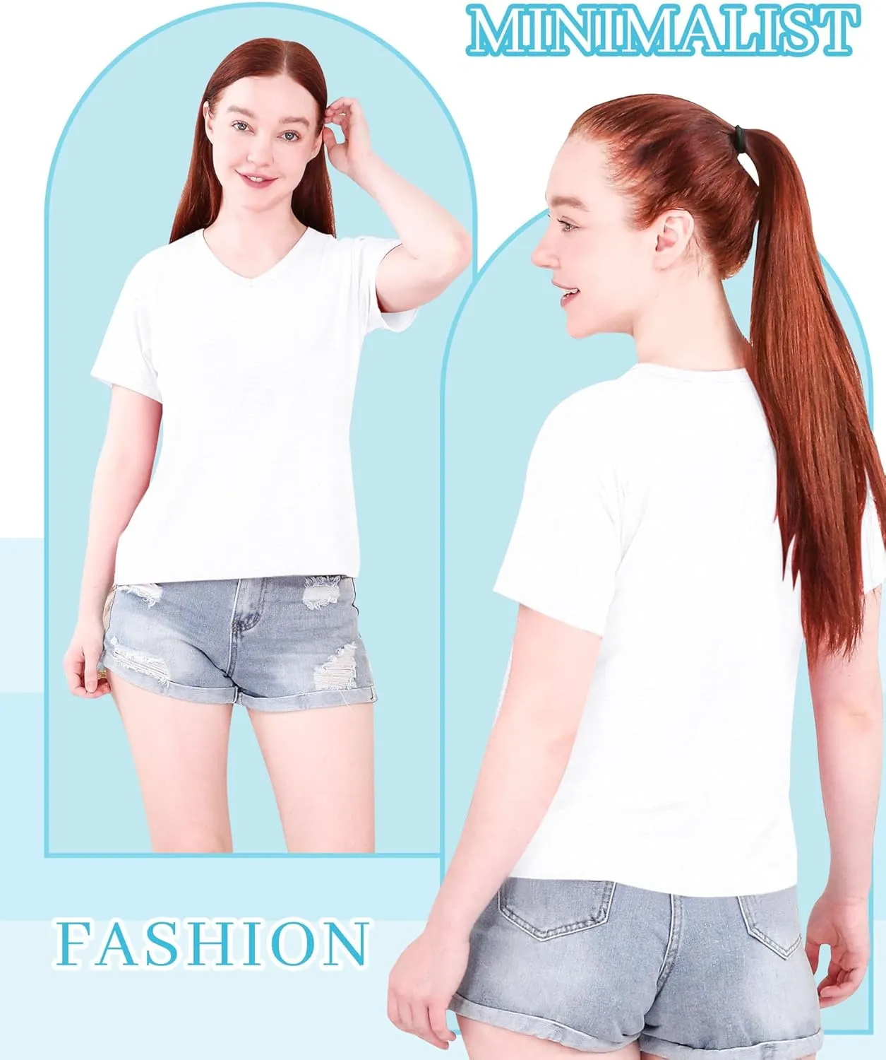 Taiyin 10Pcs Women's Dry Fit T Shirts V Neck Short Sleeve Lightweight Shirts Tee for Workout Athletic Yoga Gym Hiking Running