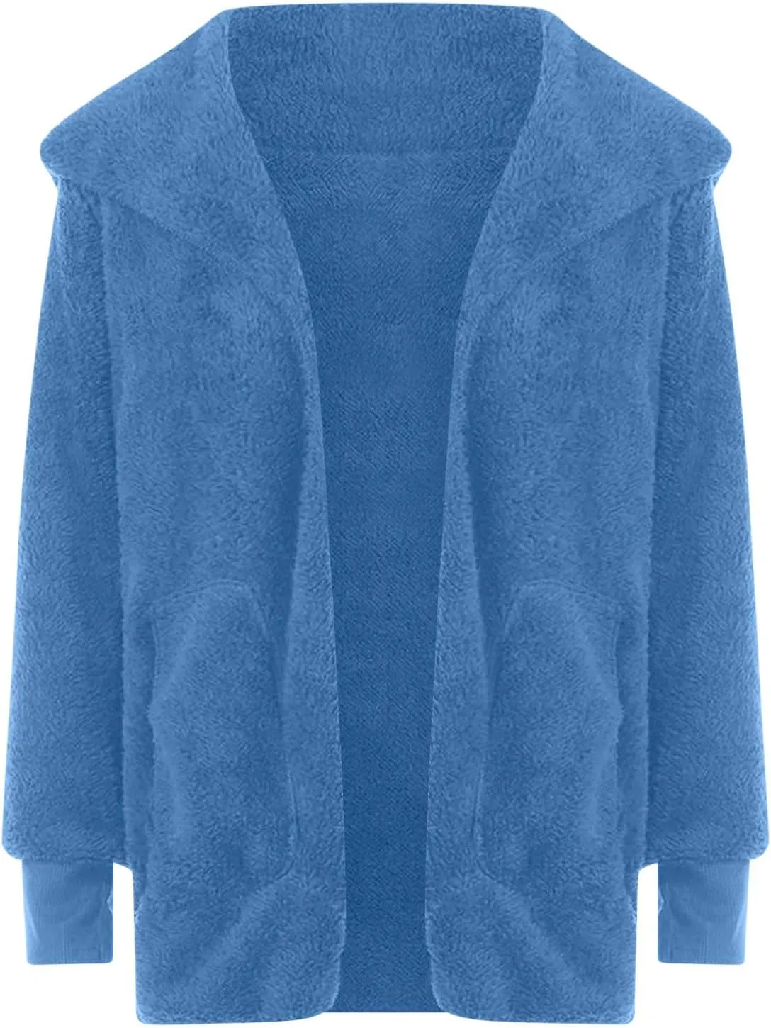 TANGNADE Sherpa Jacket Women with Hood Fleece Fuzzy Hooded Casual Coats Winter Cardigan Open Front Coat Outwear