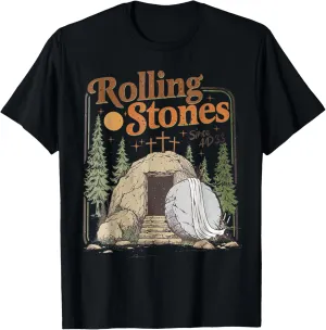 The Stone Was Rolled Away He Is Alive Retro Christian Easter T-Shirt