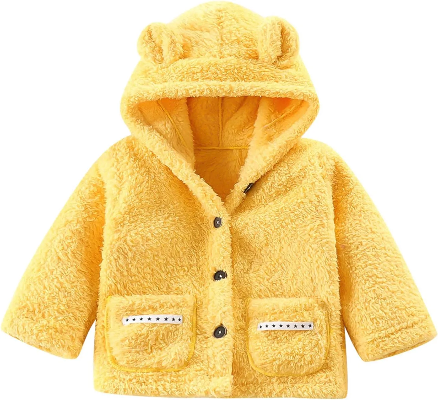 Toddler Baby Boy Girl Little Cute Bear Hoodie Jacket Fuzzy Winter Warm Sweatshirt Coat with Pockets