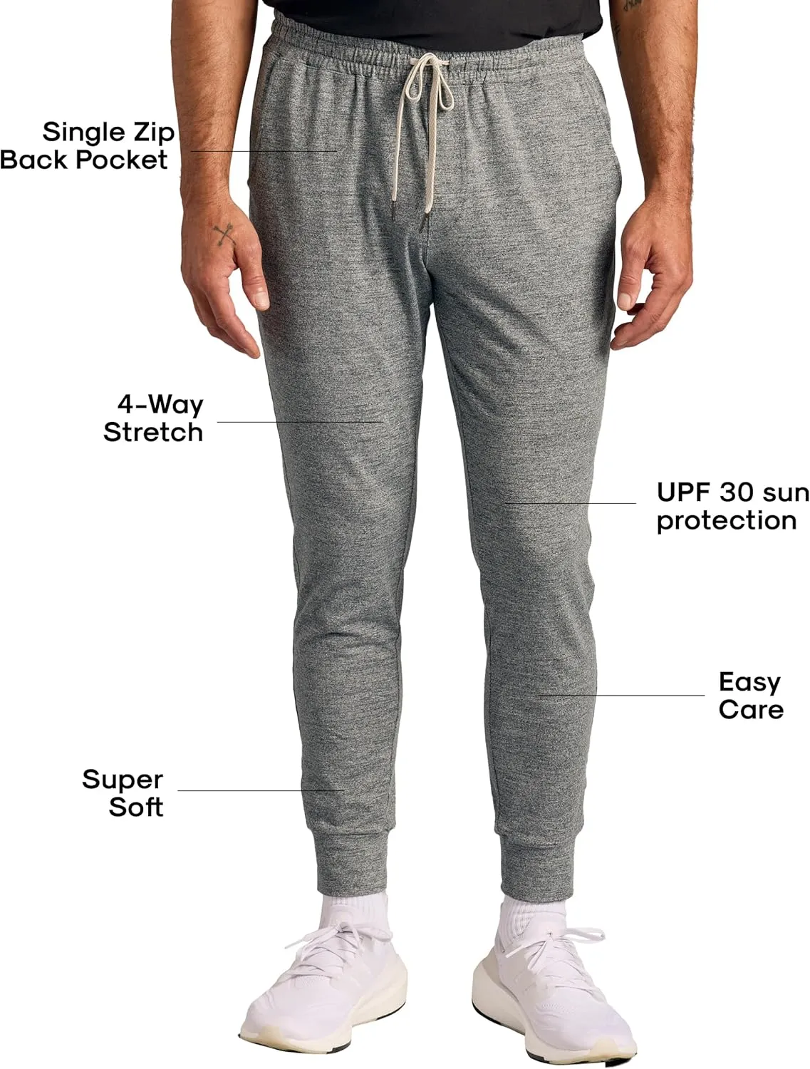 True Classic Joggers for Men - Premium Mens Joggers - Fleece or Active Fabric - Mens Sweat Pants, Athletic Pants for Men