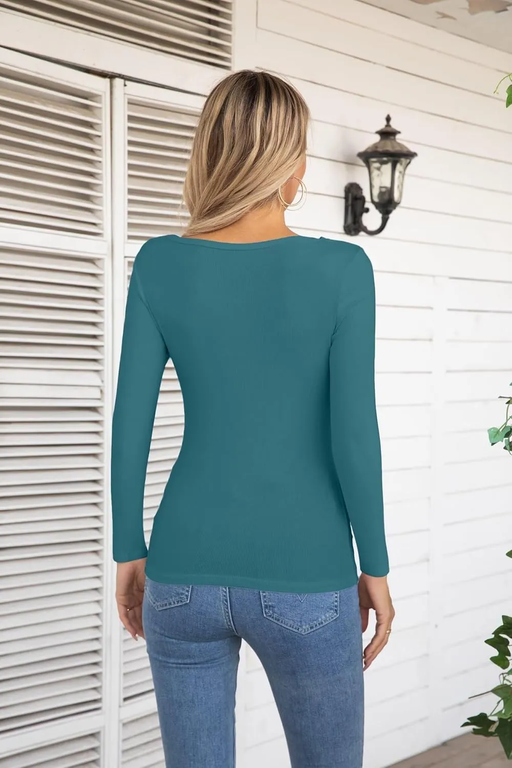 VICHYIE Womens Fashion Fall Clothes One Piece Cutout Tops Long Sleeve Ribbed Slim Fitted Shirts Tee Tshirts