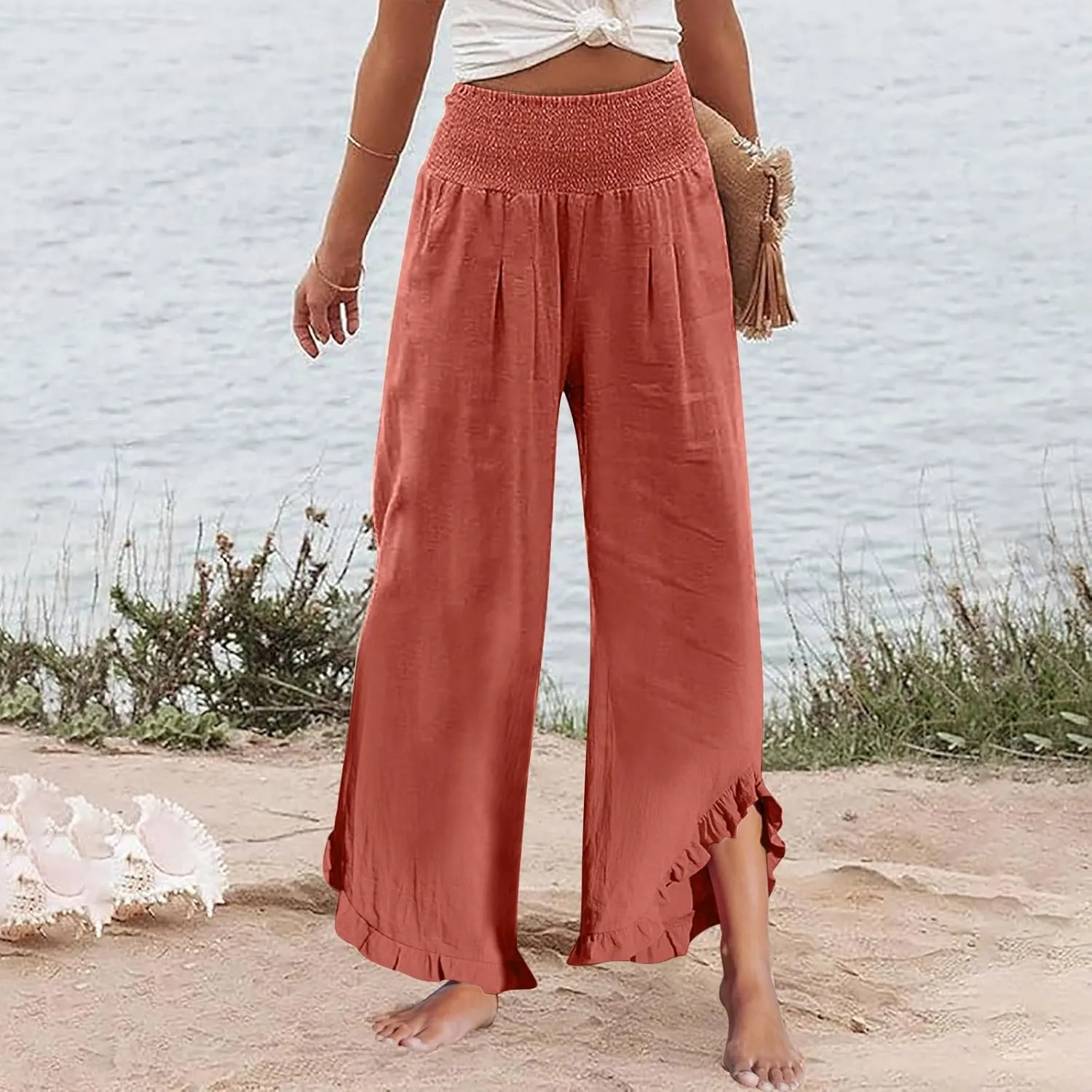 Wide Leg Pants for Women, Wide Leg High Waist Pants Summer Straight