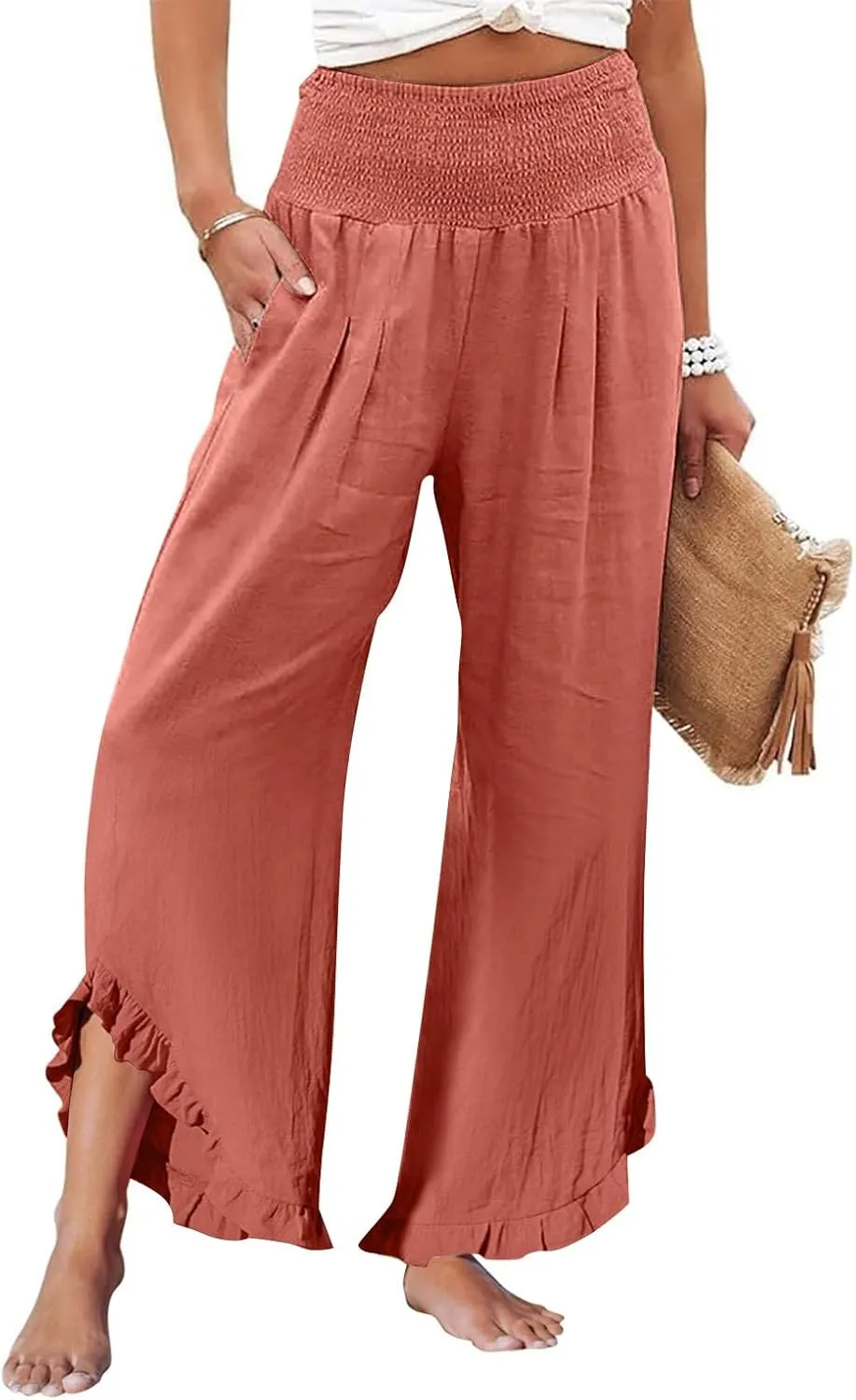 Wide Leg Pants for Women, Wide Leg High Waist Pants Summer Straight