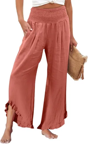 Wide Leg Pants for Women, Wide Leg High Waist Pants Summer Straight