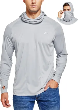 Willit Men's Sun Protection Hoodie UPF 50  Fishing Hiking Shirt Long Sleeve SPF UV Shirt Rash Guard Lightweight