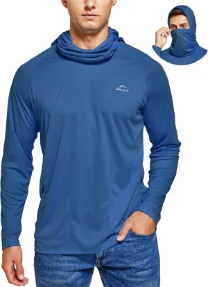 Willit Men's Sun Protection Hoodie UPF 50  Fishing Hiking Shirt Long Sleeve SPF UV Shirt Rash Guard Lightweight