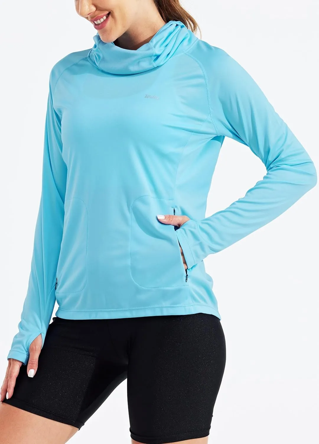 Willit Women's Sun Protection Hoodie UPF 50  Fishing Hiking Shirt Long Sleeve SPF Shirt with Face Mask Lightweight
