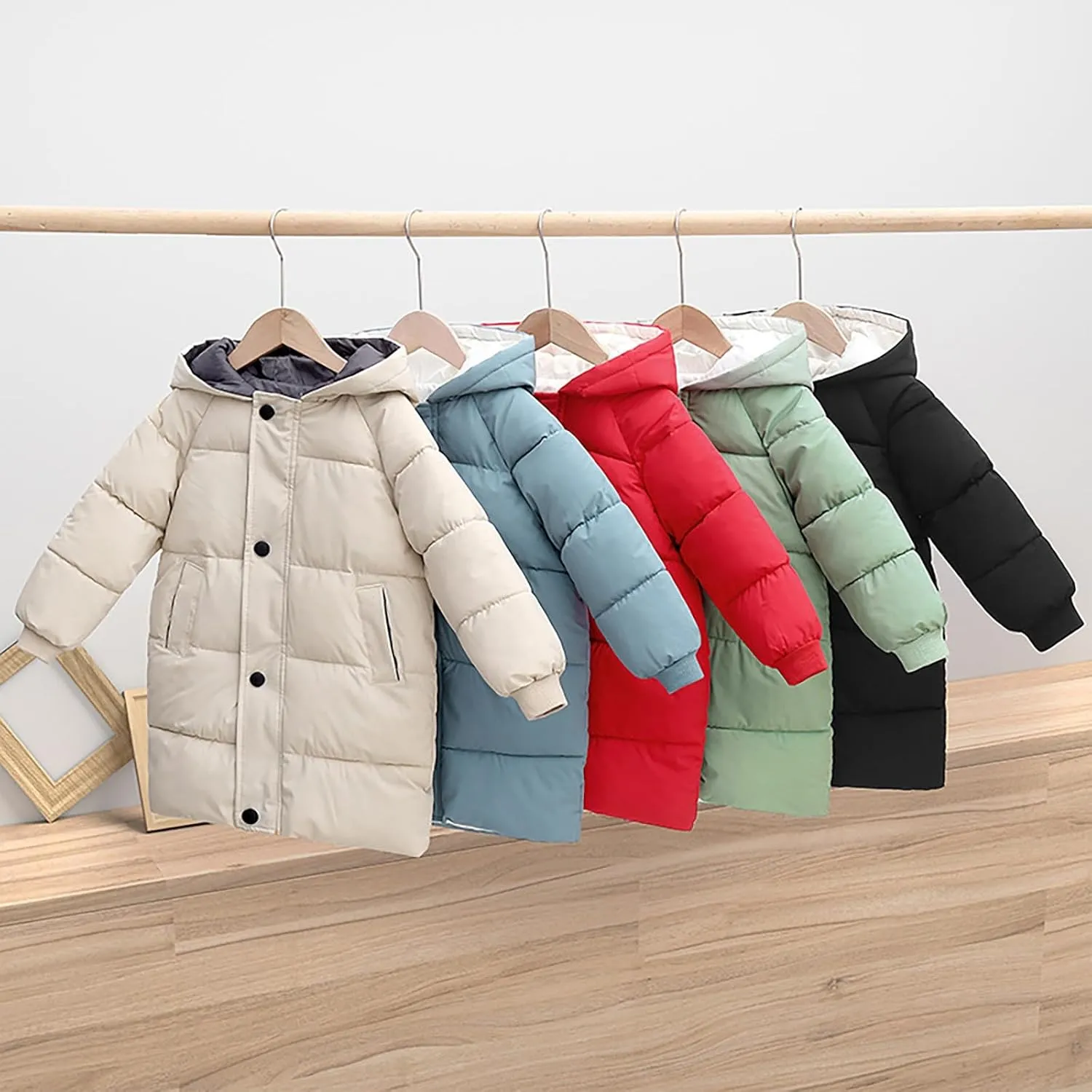 Winter Coats for Kids Girls Children's Down Padded Jacket Long Cotton Padded Jacket Baby Children's Toddler Trench Coat