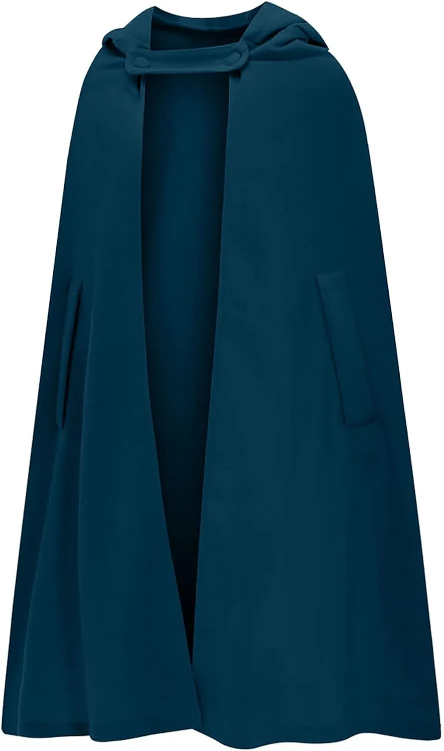 Winter Thick Cloak with Hood Women Wool Blend Cape Coat Poncho Batwing Cardigans Plus Size Coat Solid Classic Jackets