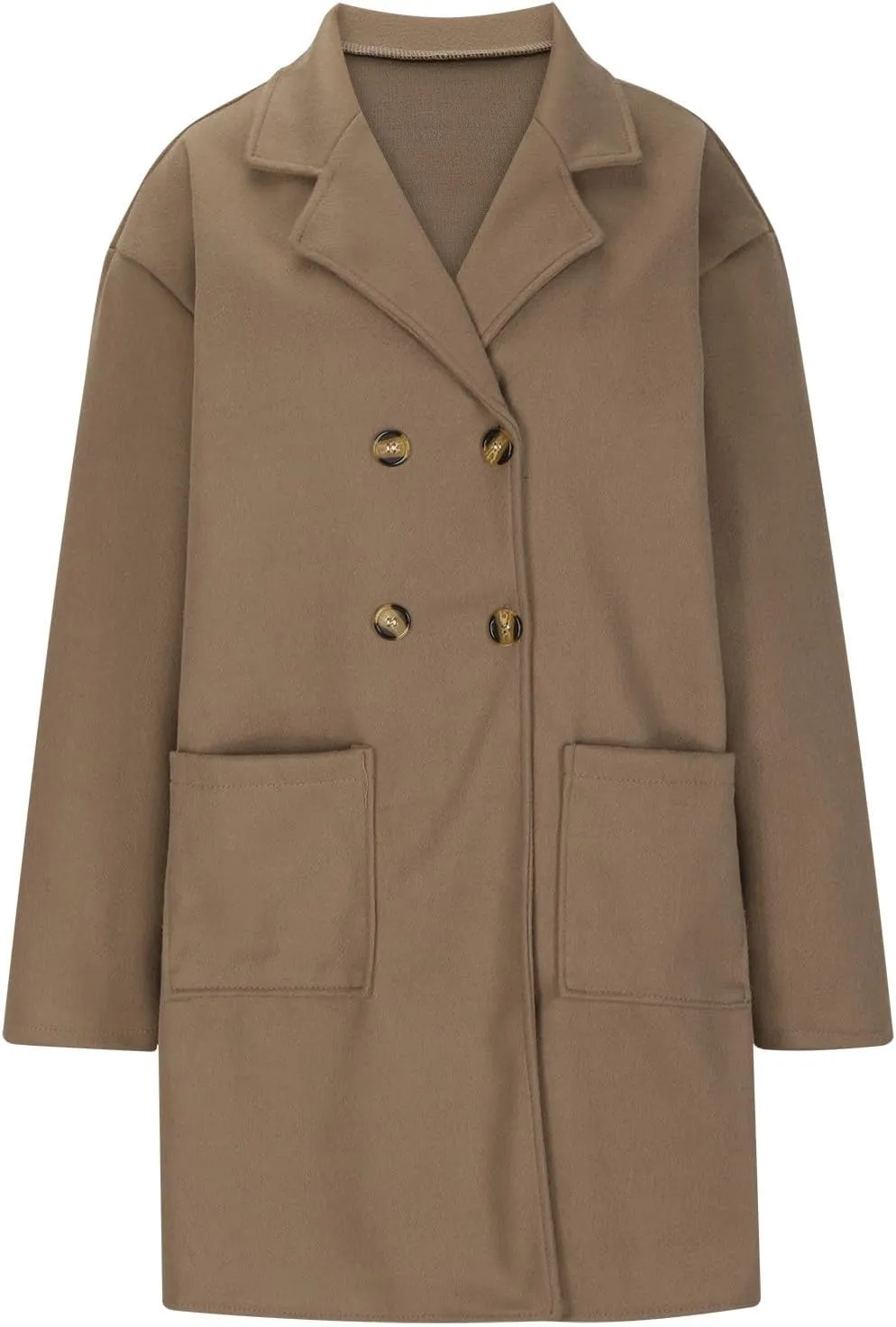 Winter Trench Coats for Women Wool Blend Peacoat Long Jackets Double Breasted Overcoats Lightweight Cardigans