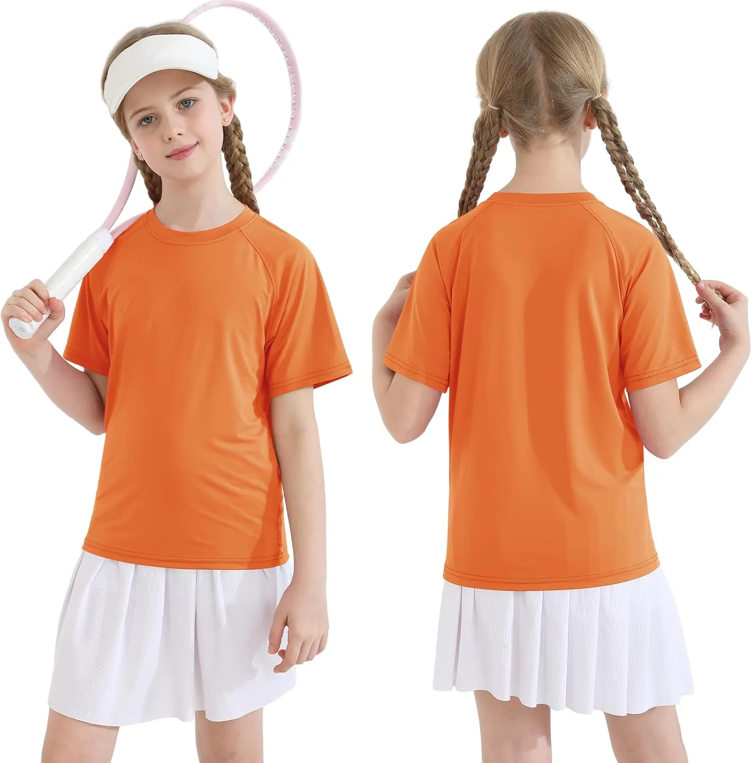 WISREMT Youth Kids Neon Shirt UPF 50  Rash Guard Boy Girl Quick Dry Athletic Short Sleeve T Shirt Water Sport Swim Active Tee