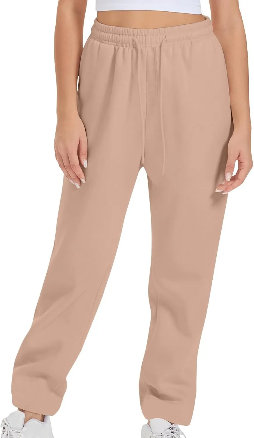 Women Drawstring Sweatpants Elastic Waist Sweatpant Plus Thick Trousers Solid Workout Pants Multi Pockets Fall Pant
