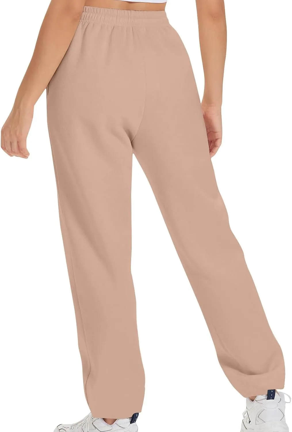 Women Drawstring Sweatpants Elastic Waist Sweatpant Plus Thick Trousers Solid Workout Pants Multi Pockets Fall Pant