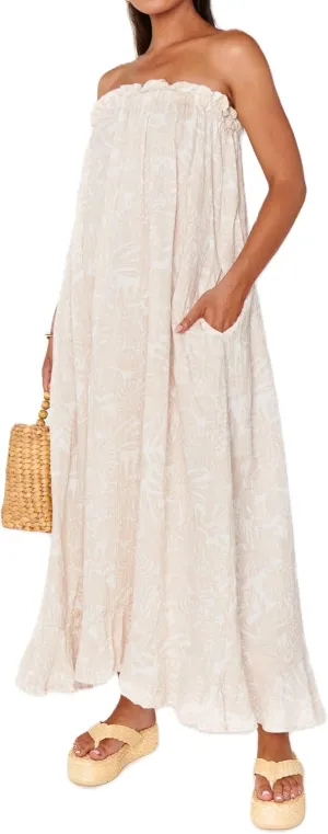 Women Floral Print Maxi Tube Dress Strapless Flowy Long Bandeau Dress Y2K Open Back Sundress Summer Beachwear