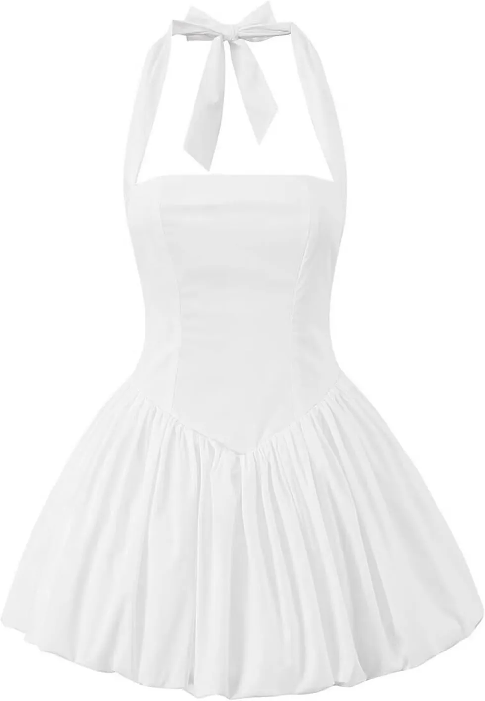 Women Halter Mini Short Dress Scoop Neck Bodycon A-line Party Club Dresses