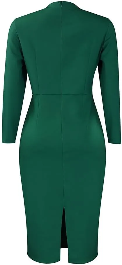 Women Oversized Crew-neck Dress Contrast Stripe Long Sleeve Hip Wrapped High Waisted Pencil Skirt Elegant Slim Dress
