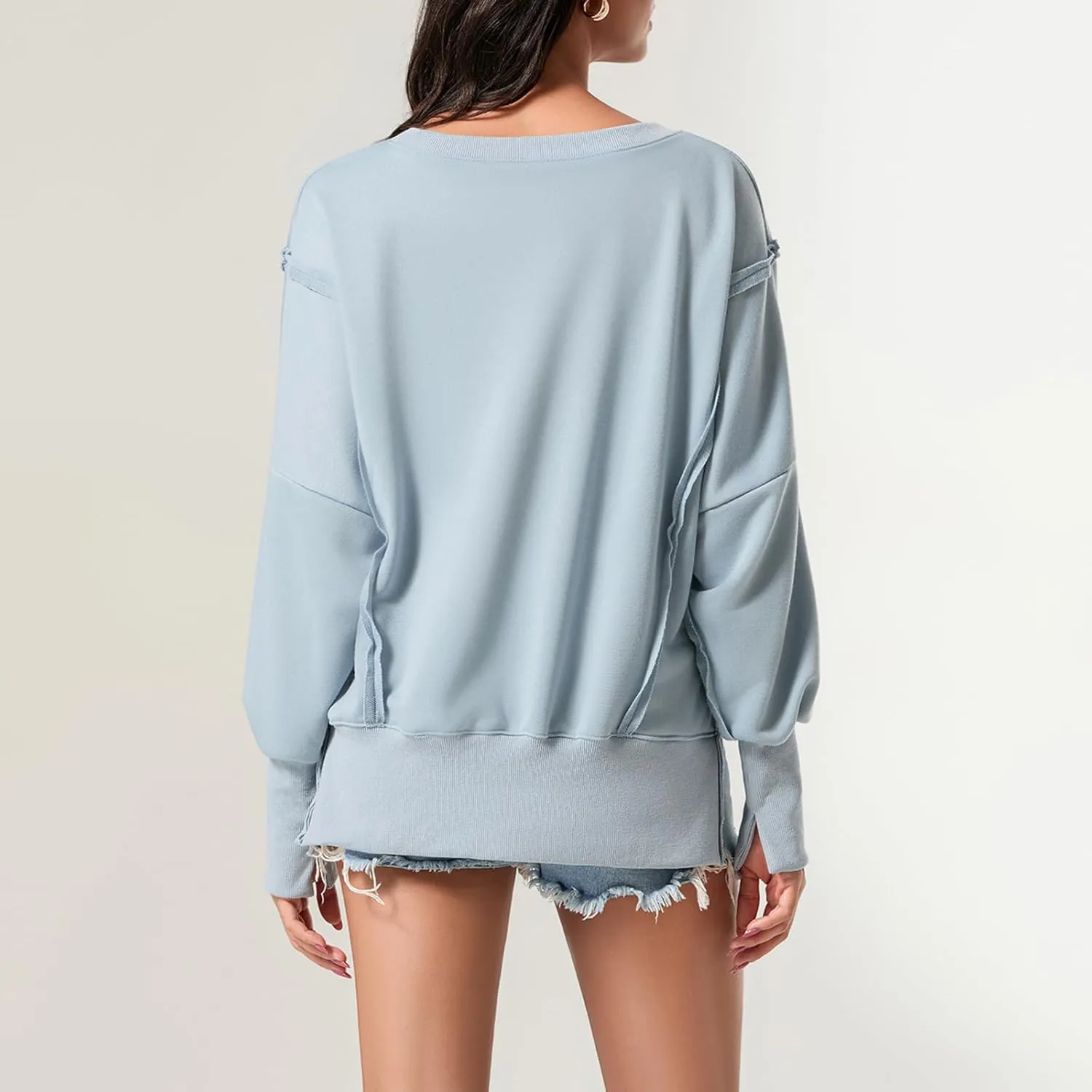 Women Oversized Graphic Sweatshirt Y2K Long Sleeve Crewneck Drop Shoulder Tee Shirt Vintage Loose Fit Pullover Tops