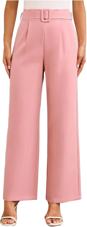 Women Suit Pants Formal Business Office Casual Slacks Workwear Trousers High Waisted Straight Leg Stylish Pants