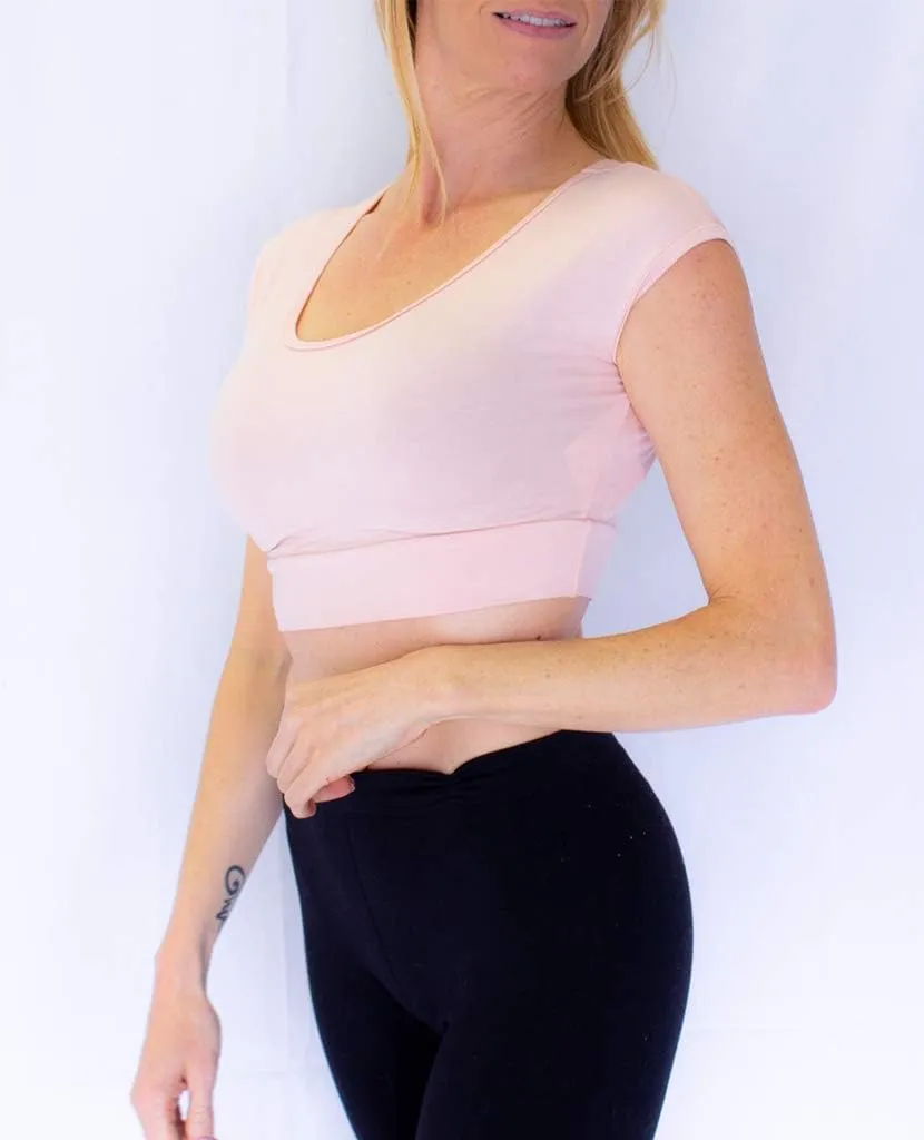 Women Tank Top Cami Layering HALFTEE Cap Sleeve Tee | Demi Crop Undershirt for Women & Teens XS-6X