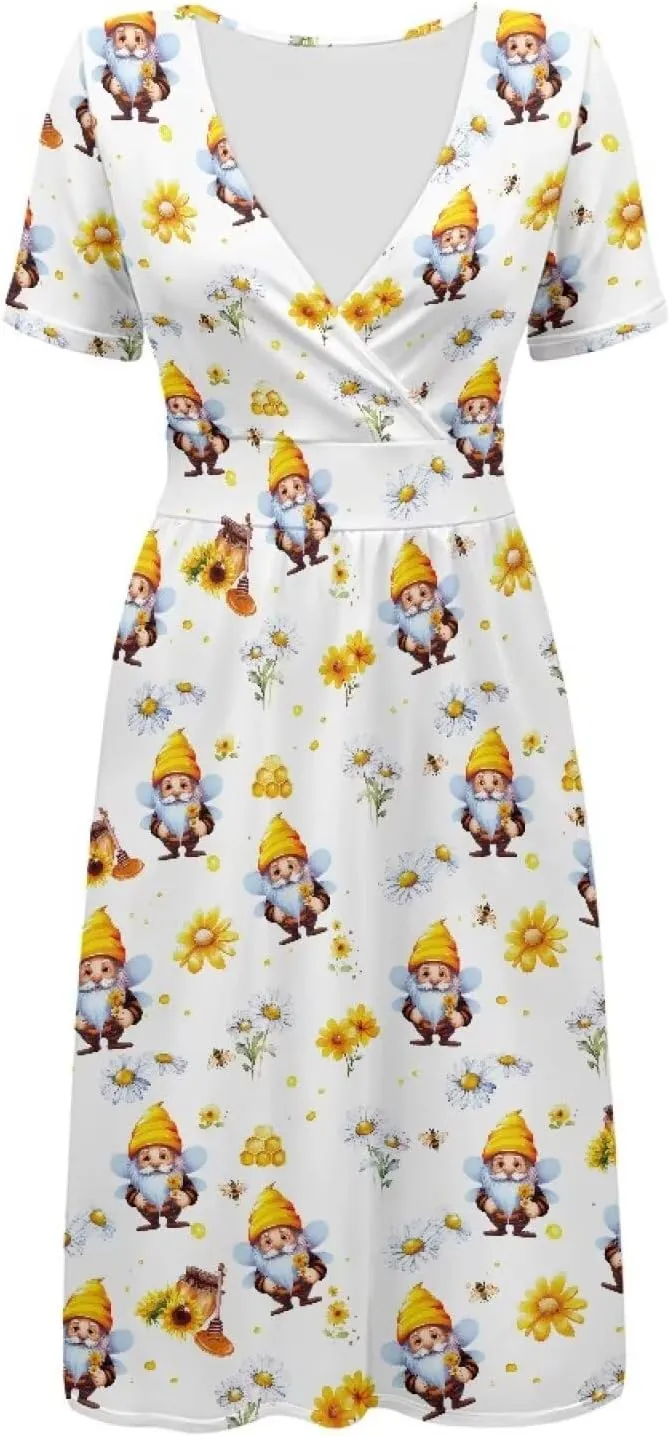 Women's 1950s Retro Rockabilly Dress Floral Motif Audrey Style Hepburn Waist-Slimming A-line Dress Short Sleeve