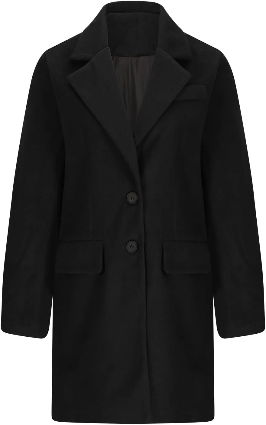Womens Business Blazers Wool Blend Flannel Suit Jackets Long Pea Trench Coats Open Front Cardigan Fall Winter Tops