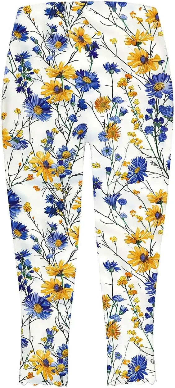 Womens Capris for Summer Dressy Cropped High Waist Yoga Pants Comfy Stretchy Leggings Workout Compression Pants