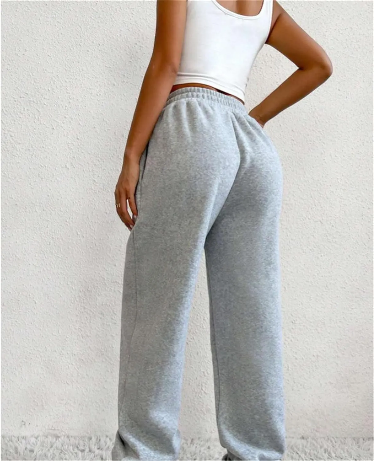 Womens Casual Pants V Crossover Waist Sweatpants Cinch Bottom Workout Trousers Baggy Y2K Jogger