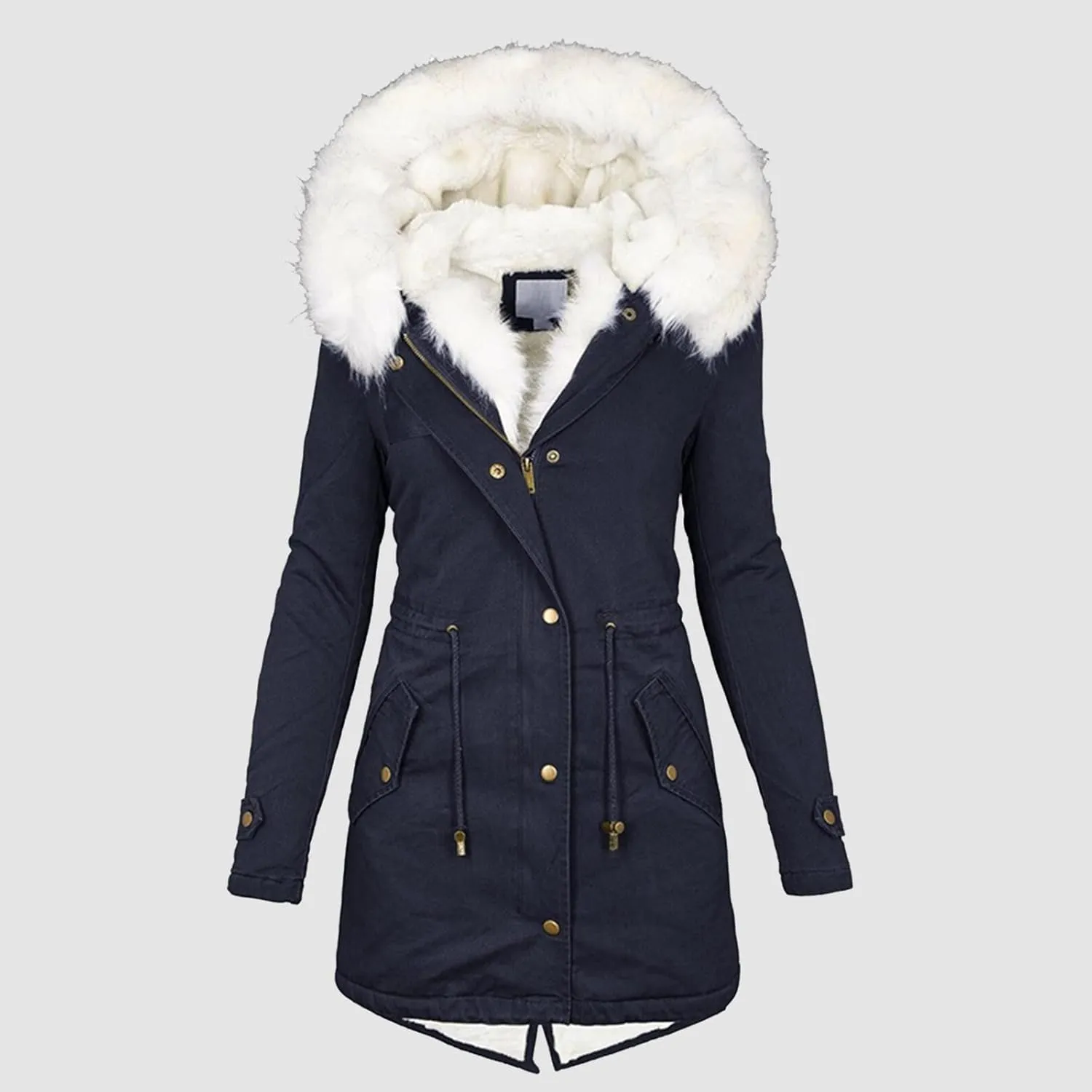 Womens Coats Winter Hoodie Mid Length Hoodie Long Sleeved Top Winter Coat Puffer Coat Winter Coats For Women Plus