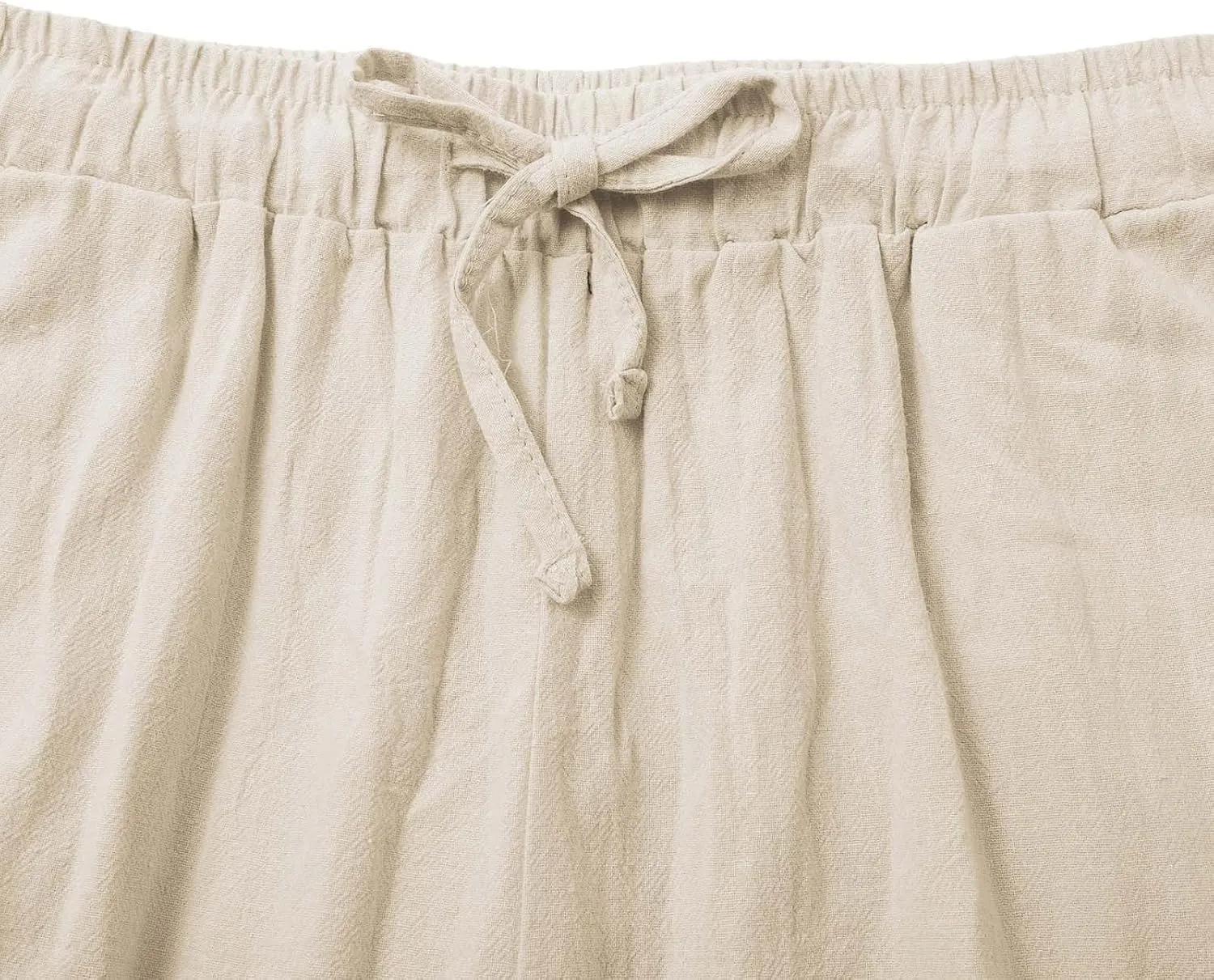 Womens Cotton Linen Pants Pants Fashion Drawstring Elastic Trousers Comfy Sports Athletic Lounge Pants with Pockets