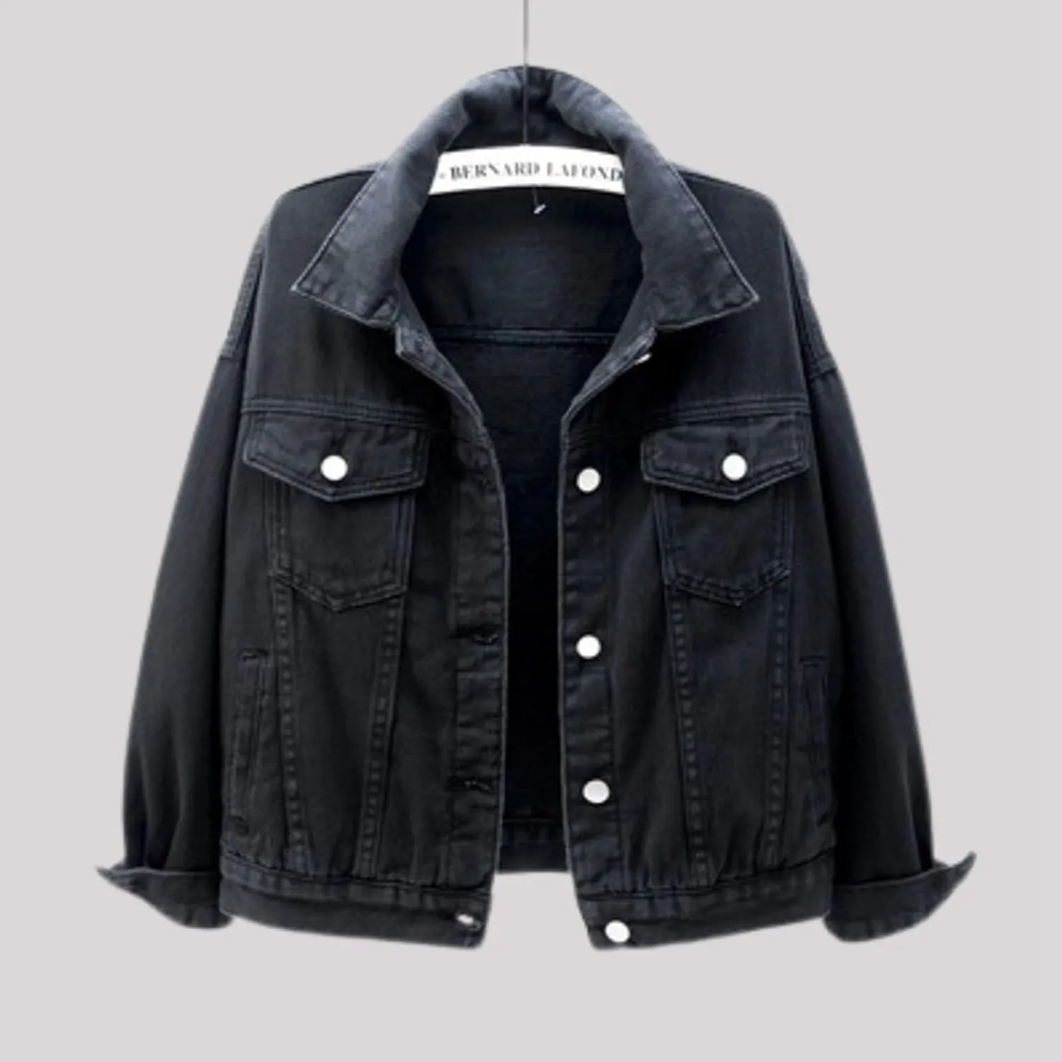 Women's Fashion Casual Colorful Solid Size Large Pocket Button Denim Coat Women's Short Coat Ladies Denim Jacket