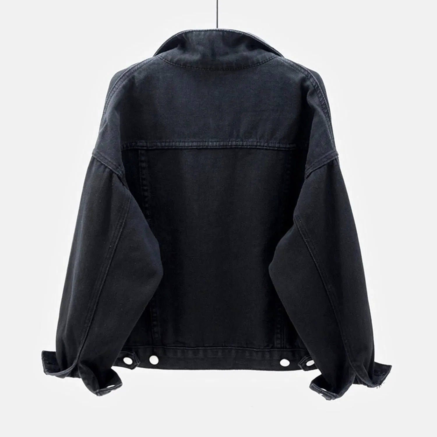 Women's Fashion Casual Colorful Solid Size Large Pocket Button Denim Coat Women's Short Coat Ladies Denim Jacket