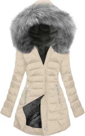 Women's Fleece Lined Winter Jacket Plus Size Parka Coat Thick Down Coat Fur Hooded Coat Warm Outerwear Outdoor Coats