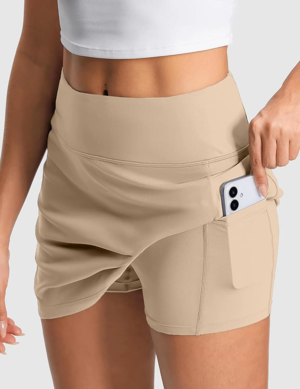 Women's Golf Skirts with Short High Waisted Pickleball Skirt Tummy Control Tennis Skort 6 Pockets Athletic Casual
