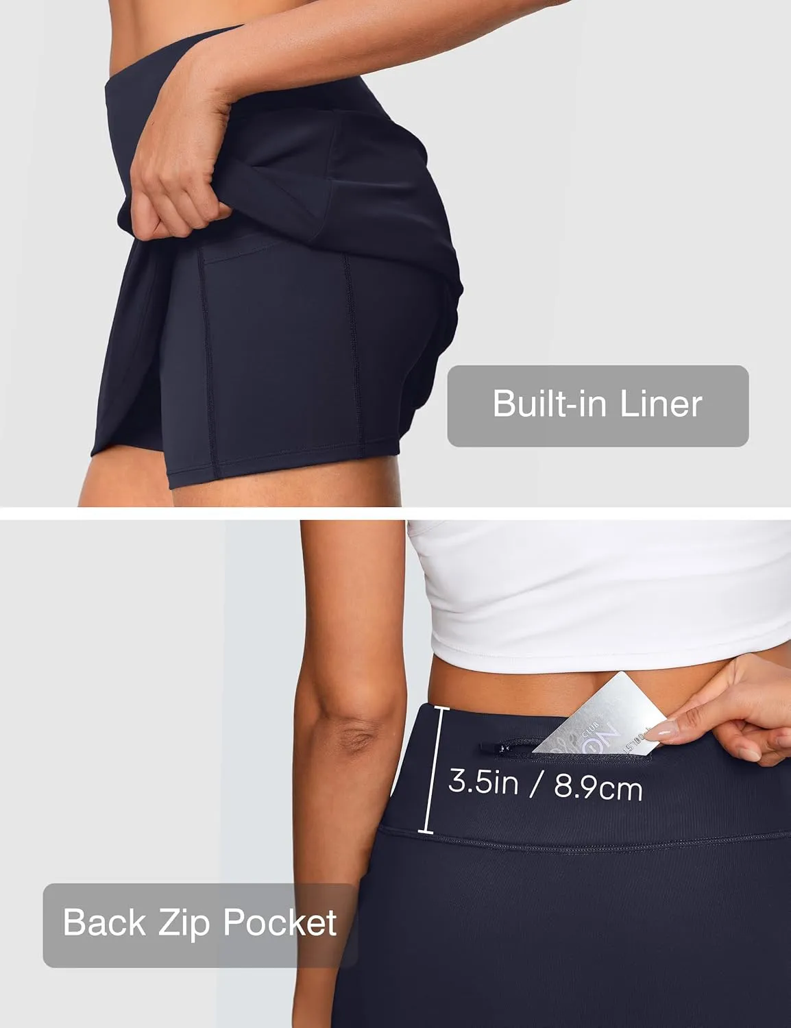 Women's Golf Skirts with Short High Waisted Pickleball Skirt Tummy Control Tennis Skort 6 Pockets Athletic Casual