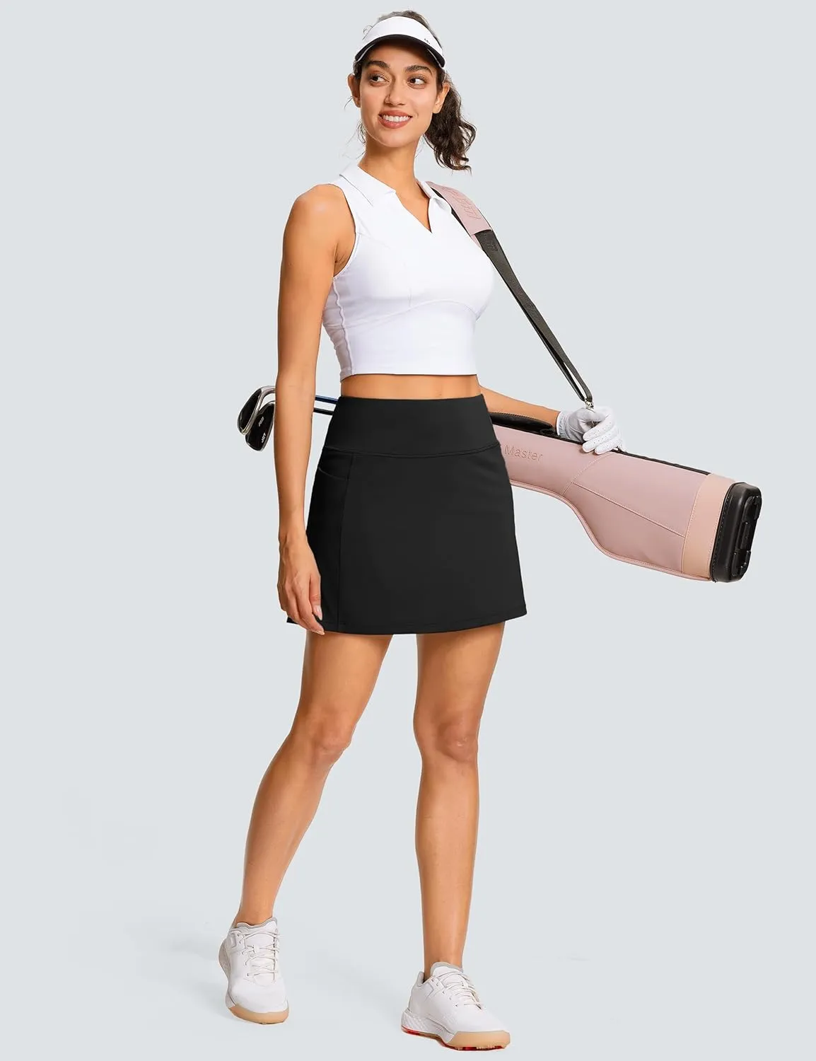 Women's Golf Skirts with Short High Waisted Pickleball Skirt Tummy Control Tennis Skort 6 Pockets Athletic Casual