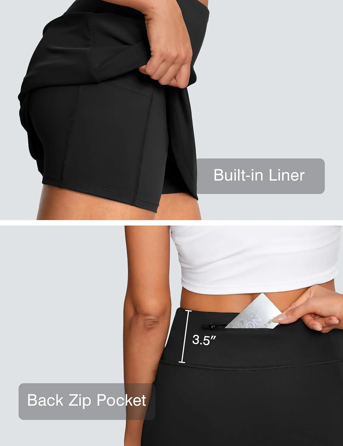 Women's Golf Skirts with Short High Waisted Pickleball Skirt Tummy Control Tennis Skort 6 Pockets Athletic Casual
