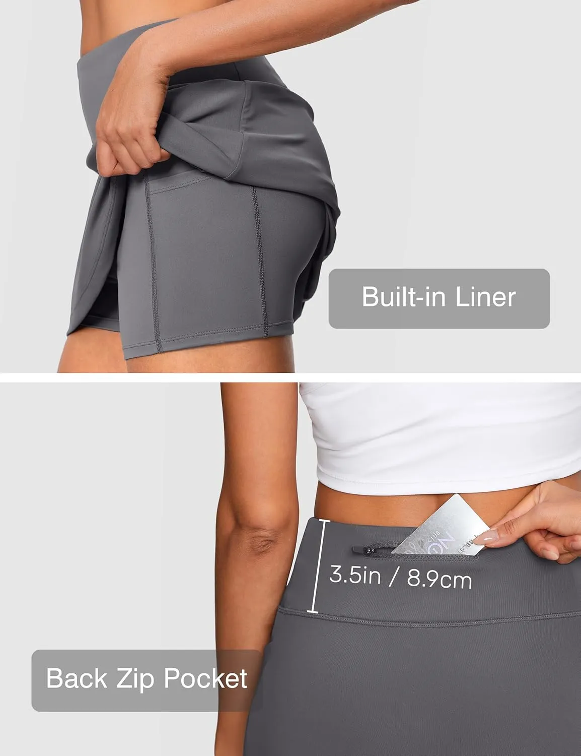 Women's Golf Skirts with Short High Waisted Pickleball Skirt Tummy Control Tennis Skort 6 Pockets Athletic Casual
