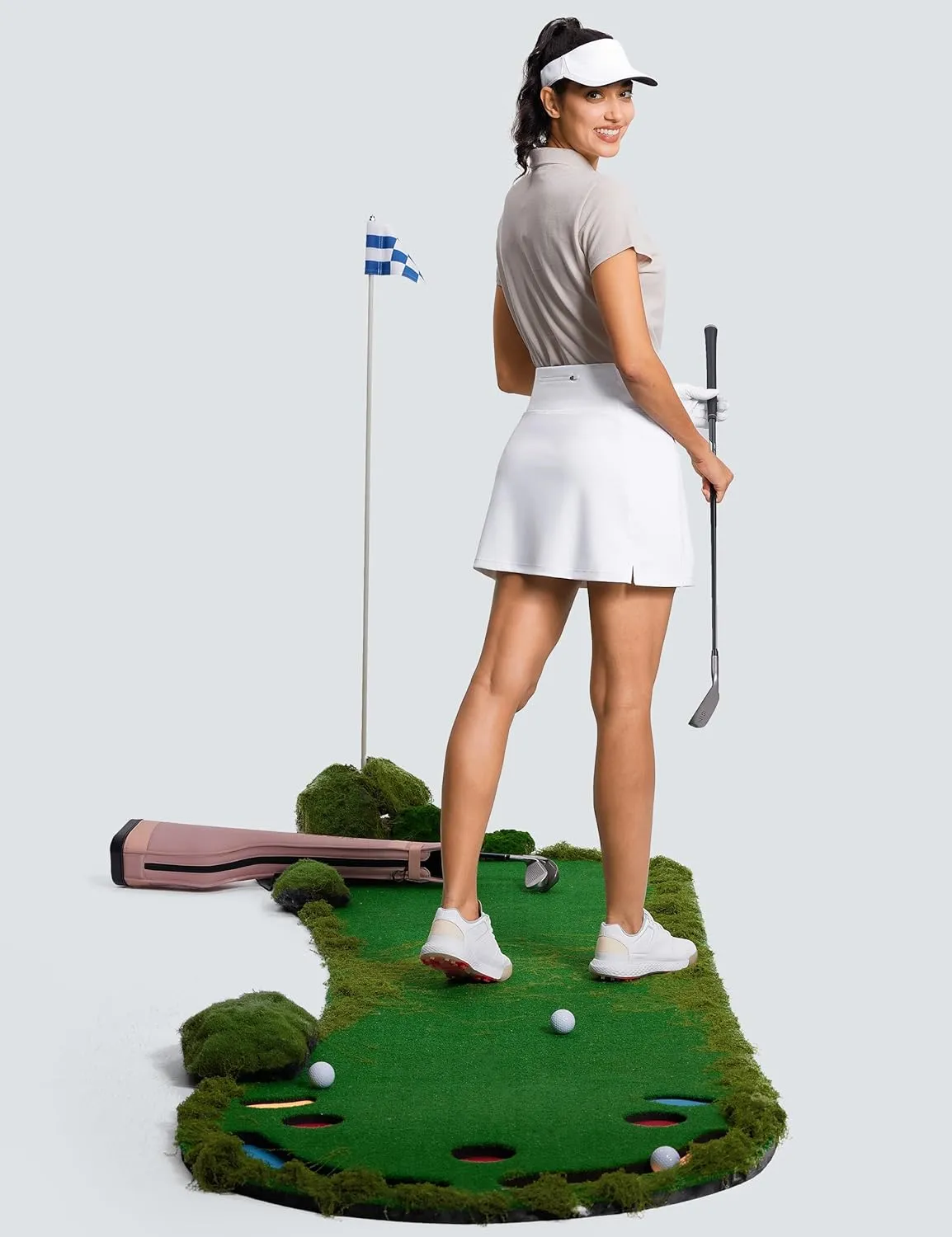 Women's Golf Skirts with Short High Waisted Pickleball Skirt Tummy Control Tennis Skort 6 Pockets Athletic Casual