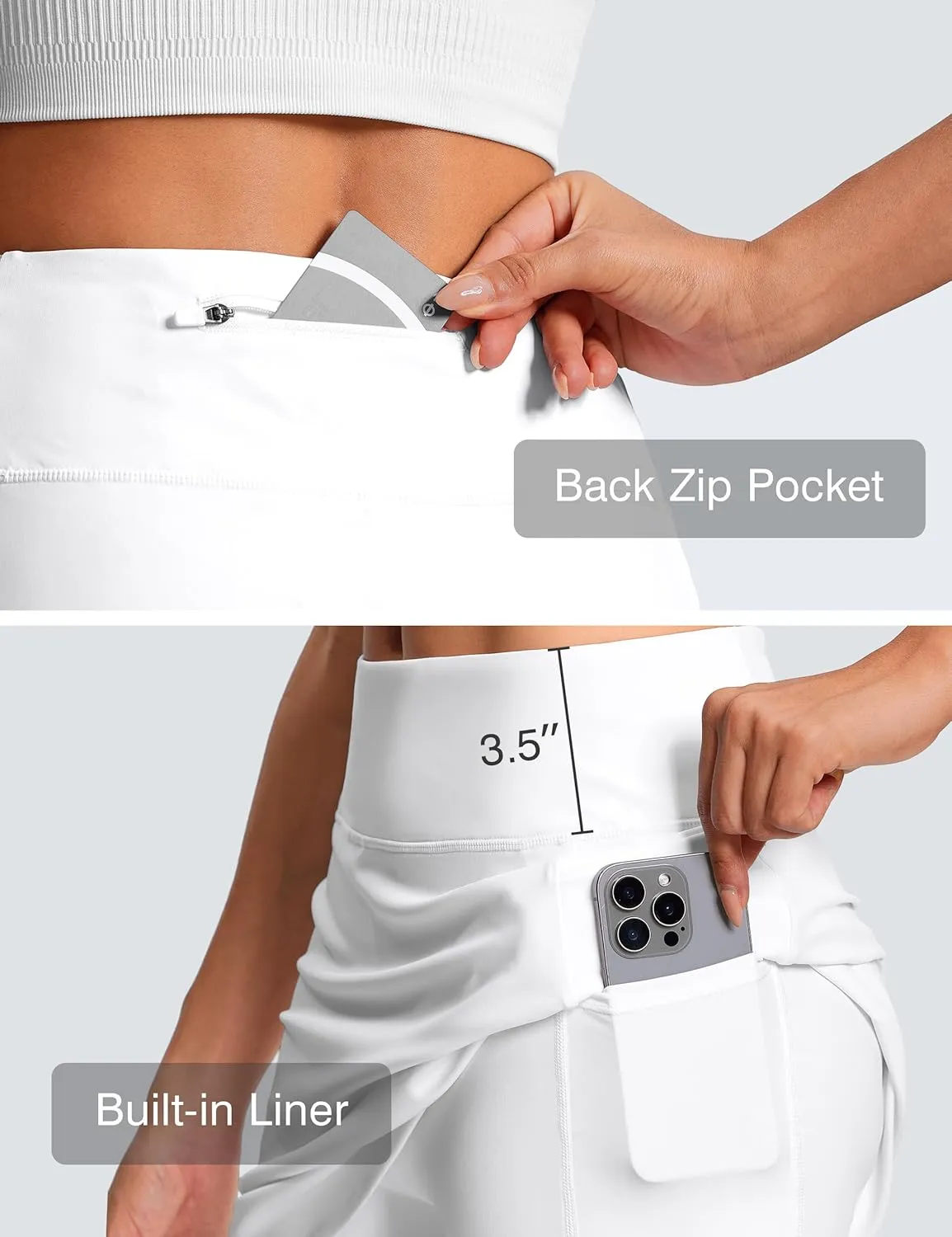 Women's Golf Skirts with Short High Waisted Pickleball Skirt Tummy Control Tennis Skort 6 Pockets Athletic Casual