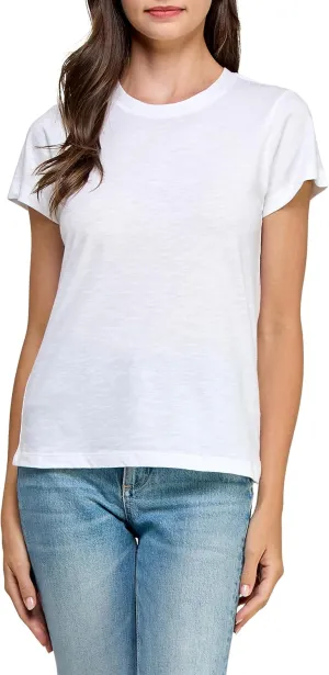 Women's GOTS Certified 100% Organic Cotton Slub Crewneck T Shirt Short Sleeve Tee Tops