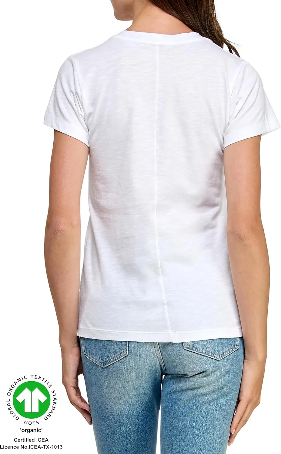 Women's GOTS Certified 100% Organic Cotton Slub Crewneck T Shirt Short Sleeve Tee Tops