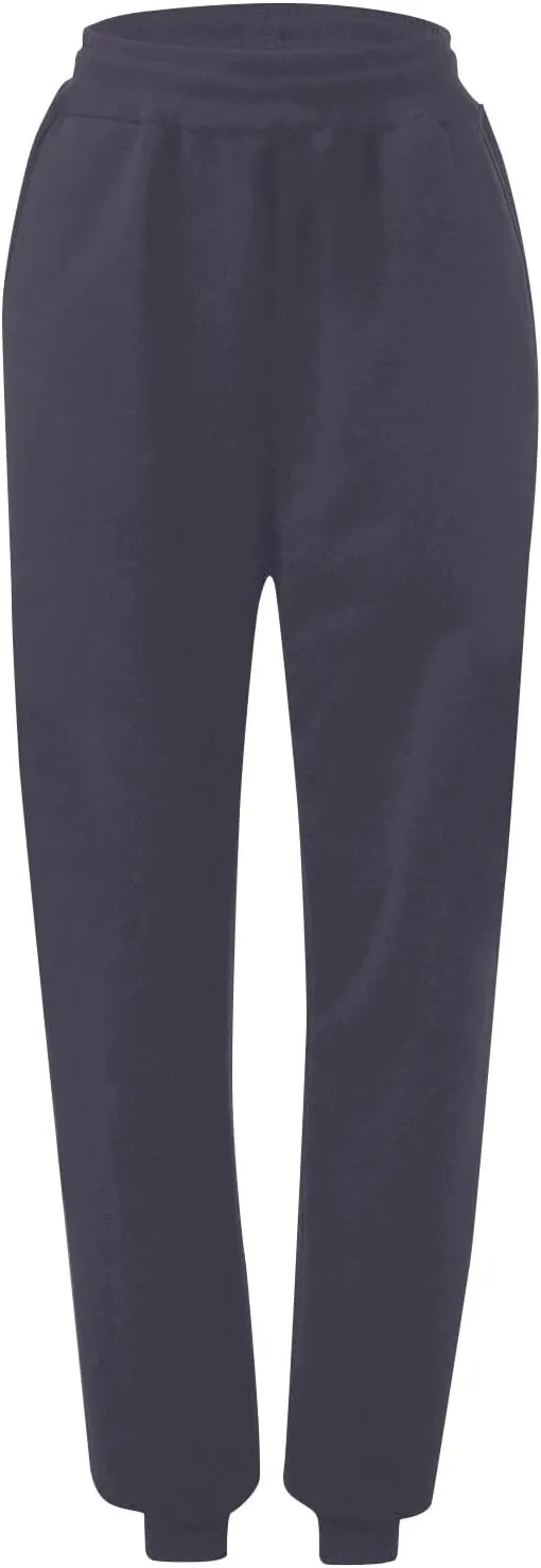 Womens High Waisted Sweatpants with Pockets 2024 Fall Y2k Jogger Pants Baggy Lounge Trousers Cinch Bottom Sweatpants