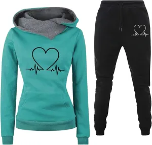 Women's Joggers Sweatpants Solid and Tracksuit Sweatshirt Hooded Women Suits Sets High Waisted Cargo Pants Wide Leg