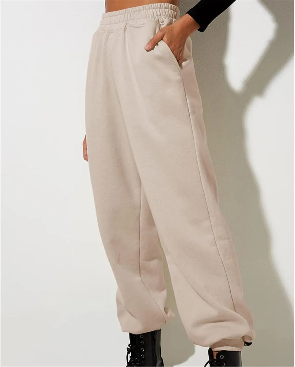 Women's Joggers Sweatpants Solid and Tracksuit Sweatshirt Hooded Women Suits Sets High Waisted Cargo Pants Wide Leg