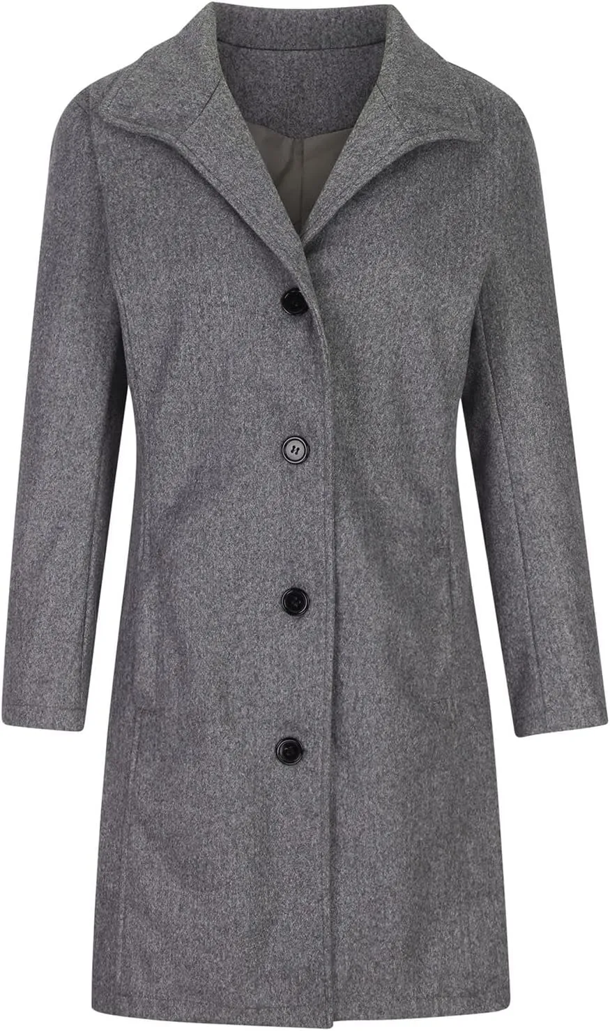 Womens Long Coats Winter Stand Collar Wool Pea Coat Trench Coat Wool Blend Peacoat Thicken Blazer Jackets Fashion