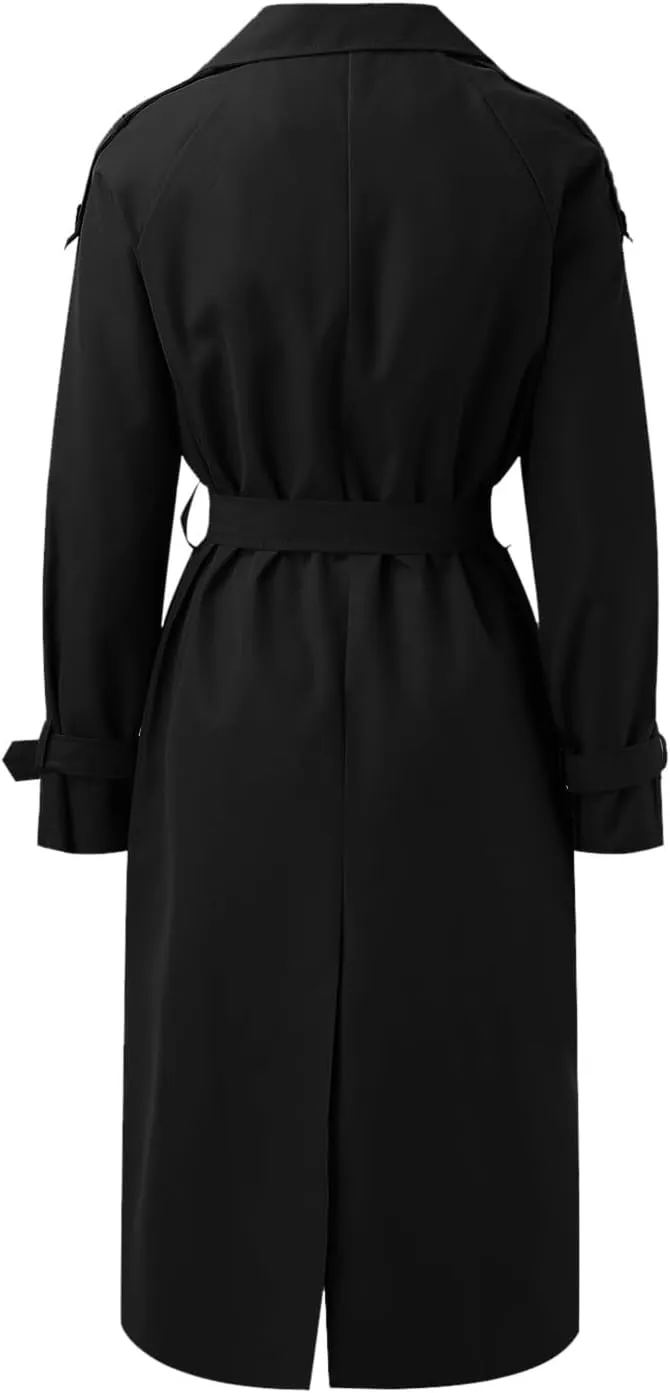Women's Mid Length Casual Versatile Trench Coat Cute Fall Jackets for Women