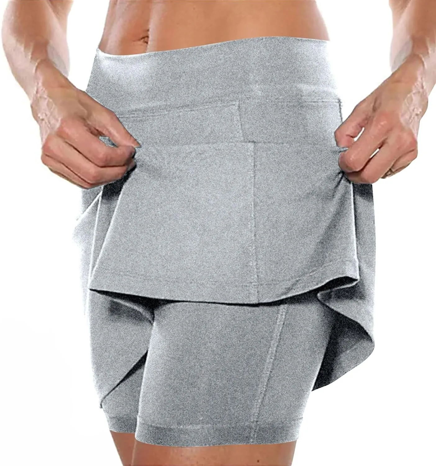 Women's Mini Tennis Skirt with Shorts Athletic Workout Lounge Golf Skorts Trendy Summer Gym Biker Cycling Shorts